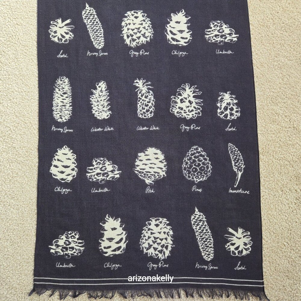 NWOT Madewell Wool Scarf Pinecone Varieties--Biology Dendrology Forestry *RARE*